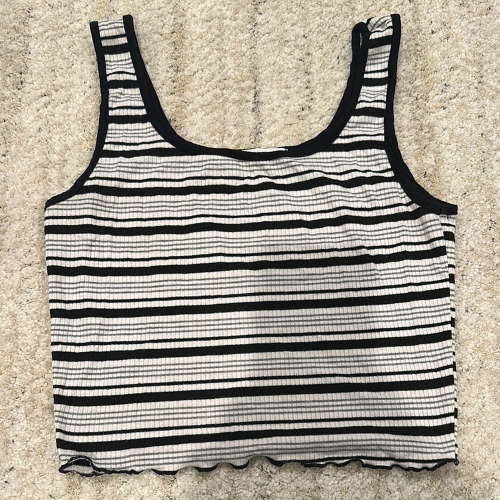 Striped Black and White Women's Top